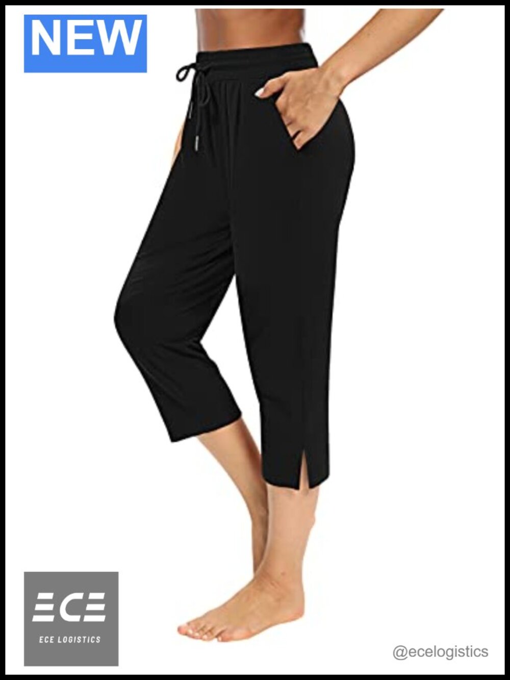 Womens Capri Yoga Pants Loose Workout Joggers Drawstring Sweatpants Lounge
